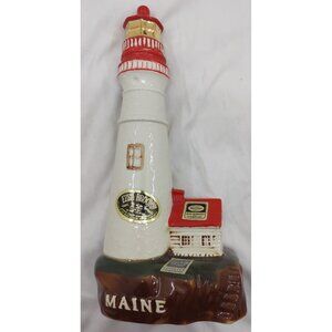 Rare Vintage 1971 Ezra Brooks Maine Lighthouse Ceramic Decanter - Empty